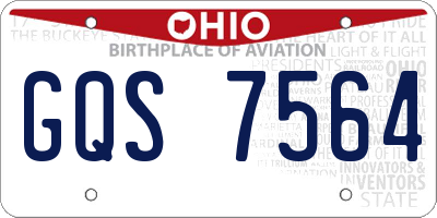 OH license plate GQS7564