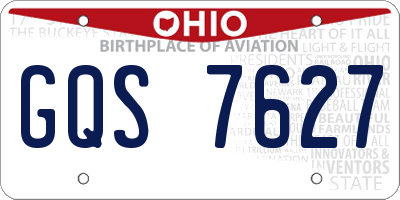OH license plate GQS7627