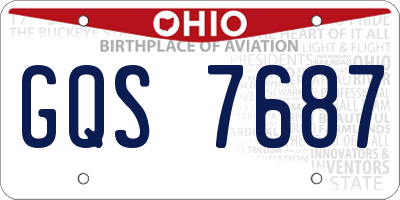 OH license plate GQS7687