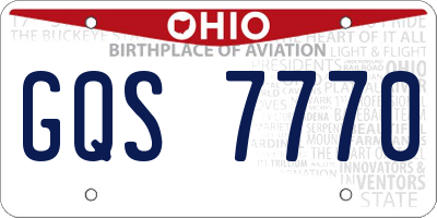 OH license plate GQS7770