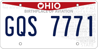 OH license plate GQS7771