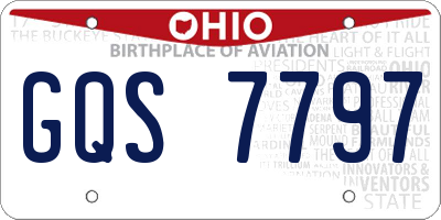 OH license plate GQS7797
