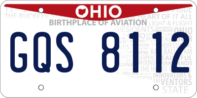 OH license plate GQS8112
