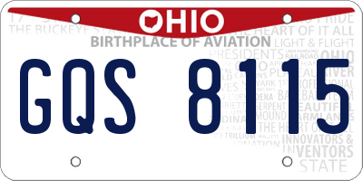 OH license plate GQS8115