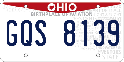 OH license plate GQS8139