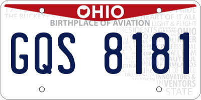 OH license plate GQS8181