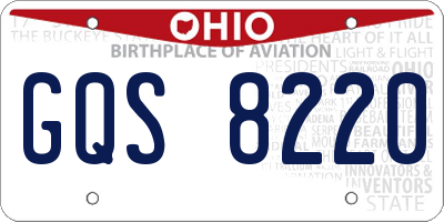 OH license plate GQS8220