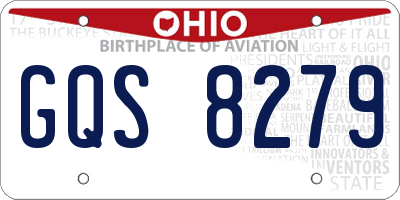 OH license plate GQS8279
