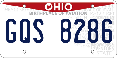 OH license plate GQS8286