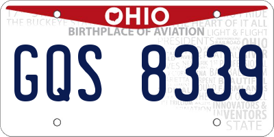 OH license plate GQS8339