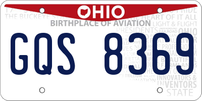 OH license plate GQS8369