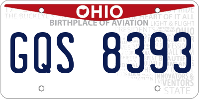 OH license plate GQS8393