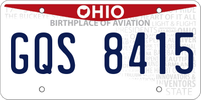 OH license plate GQS8415
