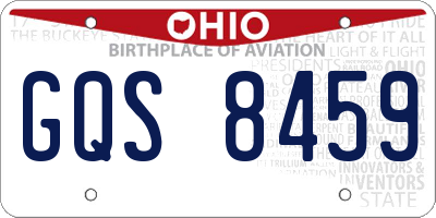 OH license plate GQS8459