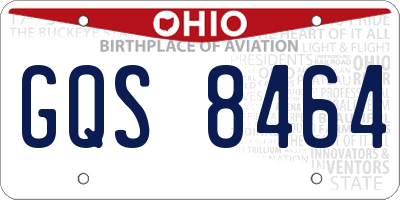 OH license plate GQS8464