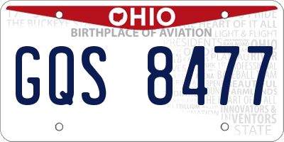 OH license plate GQS8477