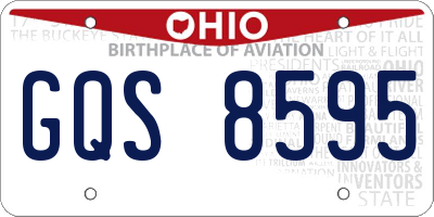 OH license plate GQS8595