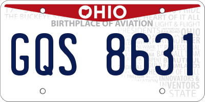 OH license plate GQS8631