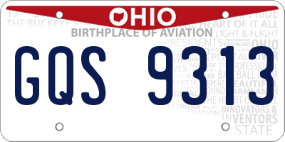 OH license plate GQS9313