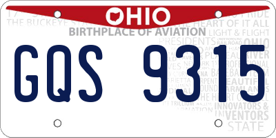 OH license plate GQS9315