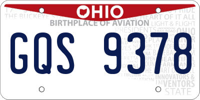 OH license plate GQS9378