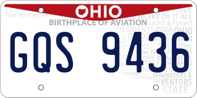 OH license plate GQS9436