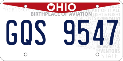 OH license plate GQS9547