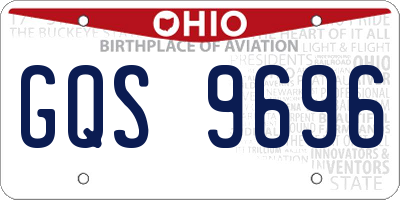 OH license plate GQS9696