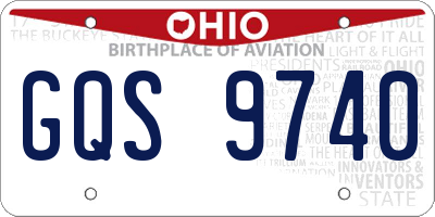 OH license plate GQS9740