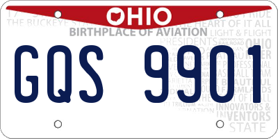 OH license plate GQS9901