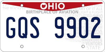 OH license plate GQS9902