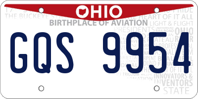 OH license plate GQS9954