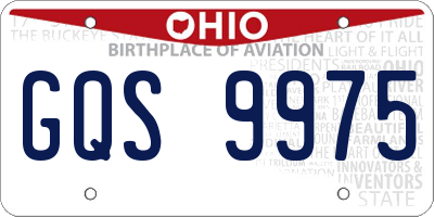 OH license plate GQS9975