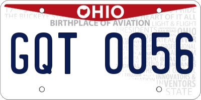OH license plate GQT0056