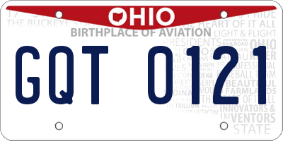 OH license plate GQT0121