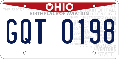 OH license plate GQT0198