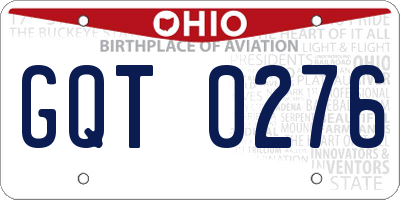 OH license plate GQT0276