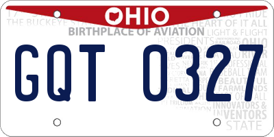 OH license plate GQT0327