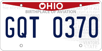 OH license plate GQT0370