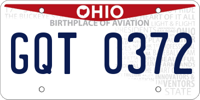 OH license plate GQT0372