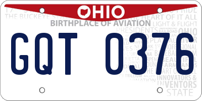OH license plate GQT0376