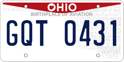 OH license plate GQT0431