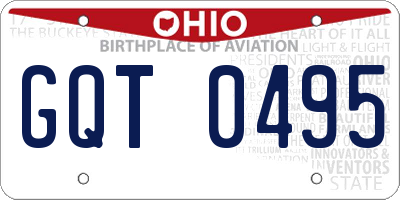 OH license plate GQT0495