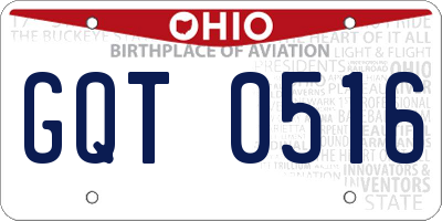 OH license plate GQT0516