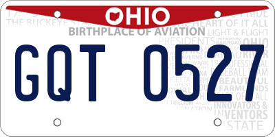 OH license plate GQT0527