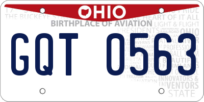 OH license plate GQT0563