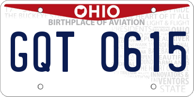 OH license plate GQT0615
