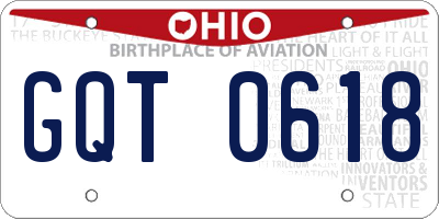 OH license plate GQT0618
