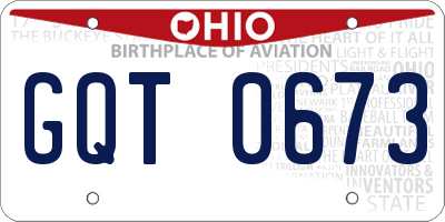 OH license plate GQT0673