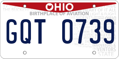 OH license plate GQT0739